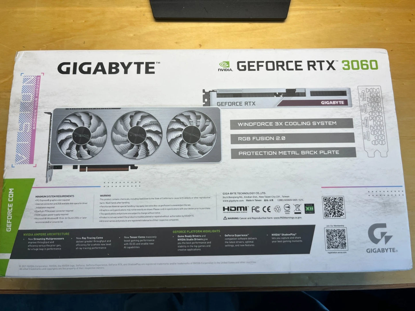 GIGABYTE Vision NVIDIA GeForce RTX 3060 12GB GDDR6 GPU