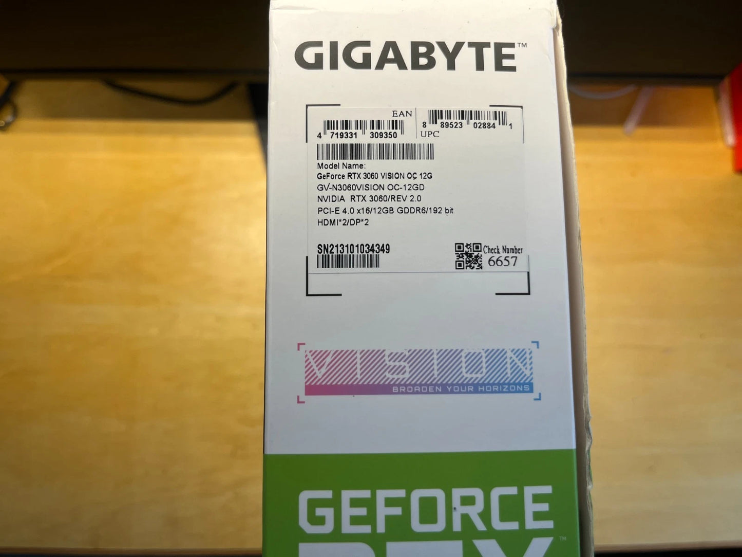GIGABYTE Vision NVIDIA GeForce RTX 3060 12GB GDDR6 GPU